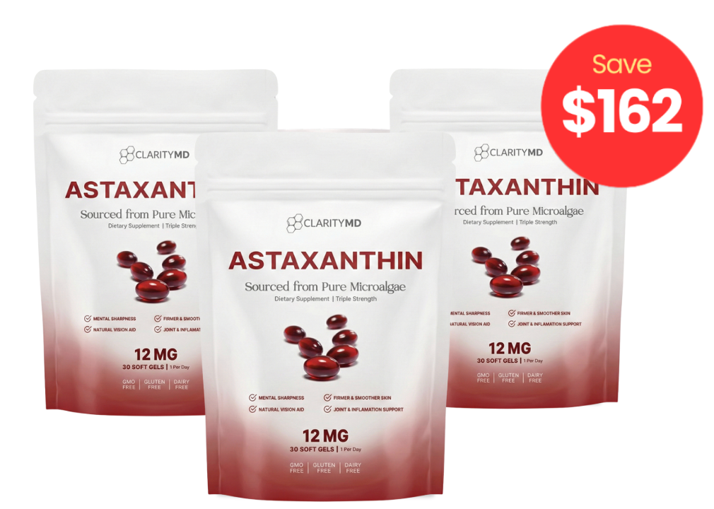 ClarityMD Astaxanthin Softgels For Vision Support (Extra 50% Discount - Exclusive One Time Offer!)
