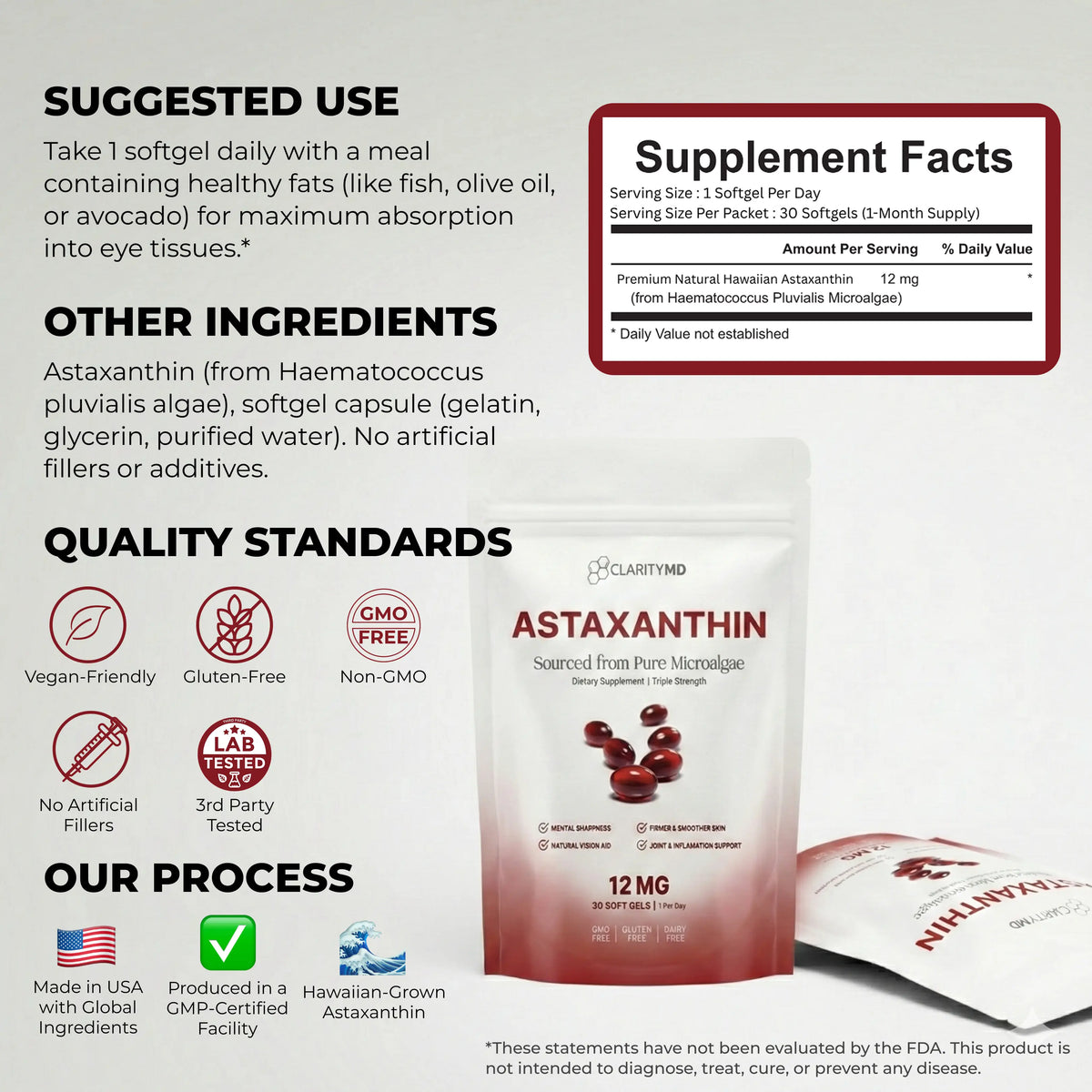 VividMD Astaxanthin 12mg – Tinnitus & Inner Ear Defence