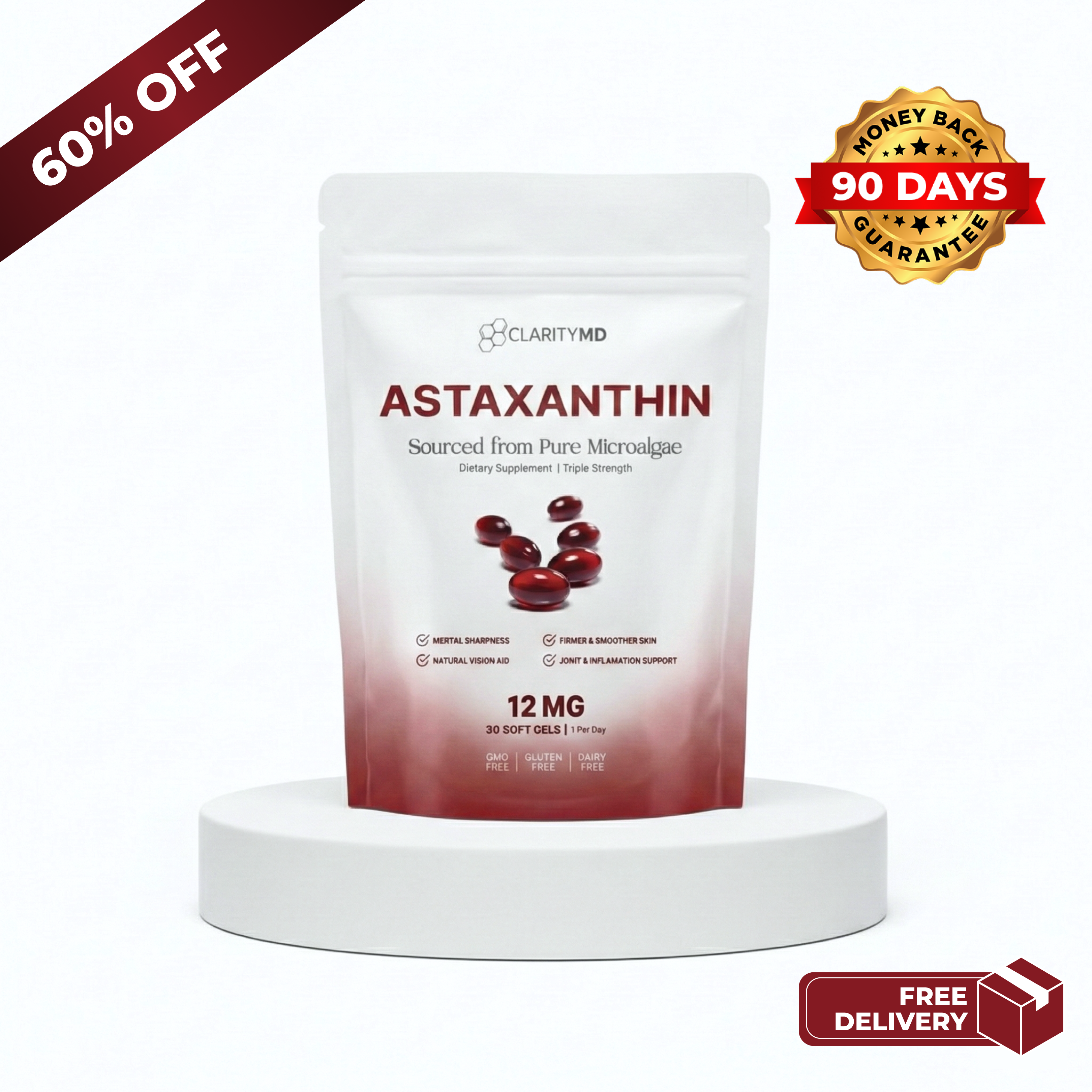 ClarityMD Astaxanthin 12mg Softgels