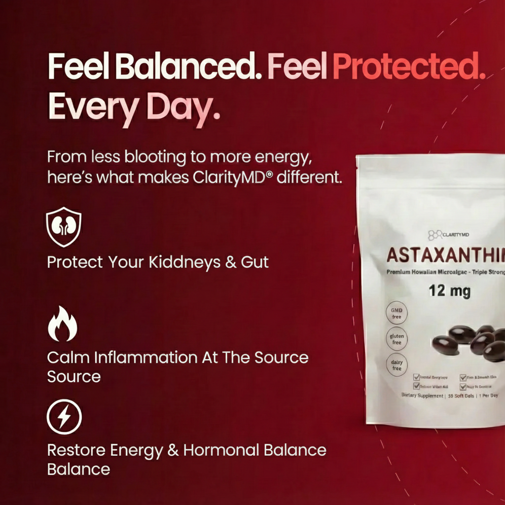 ClarityMD Astaxanthin – Naturally Fights Oxidative Stress To Restore Balance Inside and Out