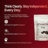 ClarityMD Astaxanthin Softgels - Naturally Protects Your Brain Cells & Preserves Clear Thinking, Sharp Memory, and Independence