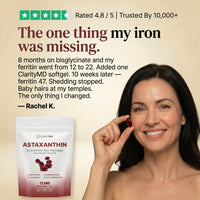 ClarityMD - Astaxanthin 12mg Softgels - Naturally Fights Oxidative Stress to Support Healthy Iron & Ferritin Levels
