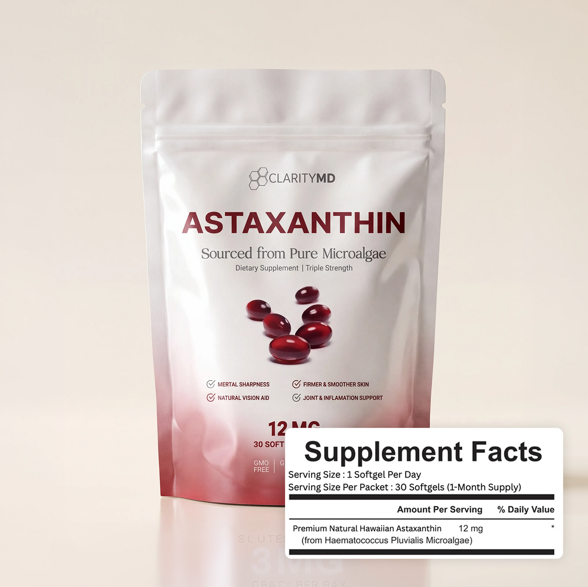 ClarityMD Astaxanthin 12mg Softgels