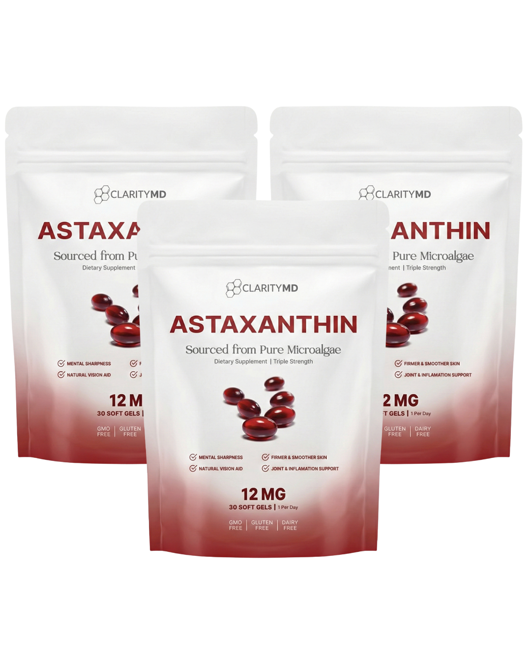ClarityMD Astaxanthin Softgels – Natural Support Against Oxidative Stress & Long-Term Wellness (Amazon)