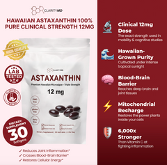 ClarityMD Astaxanthin Softgels - Premium Hawaiian Formula for Skin, Eyes, Brain & Energy