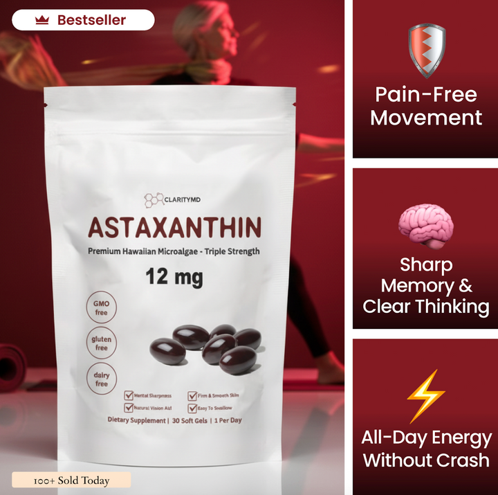 ClarityMD Astaxanthin Softgels - Premium Hawaiian Formula for Skin, Eyes, Brain & Energy