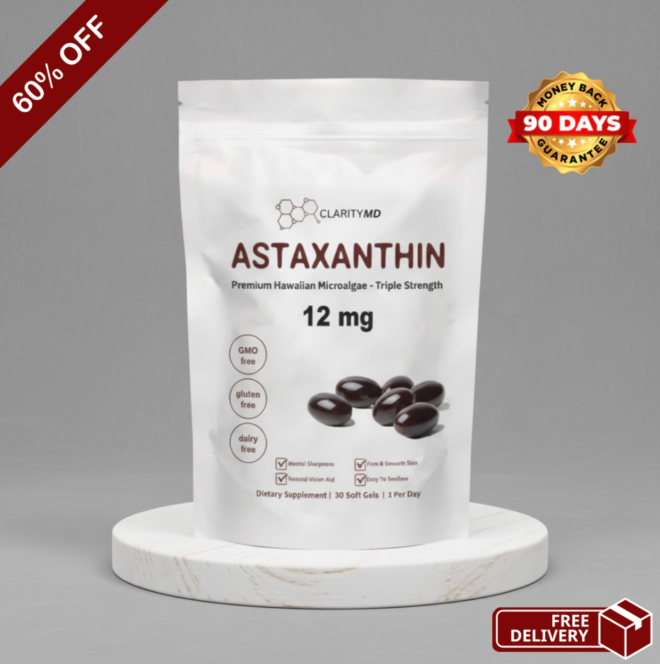 ClarityMD Astaxanthin Softgels - Naturally Protects Your Eye Cells To Restore Sharp, Clear Vision