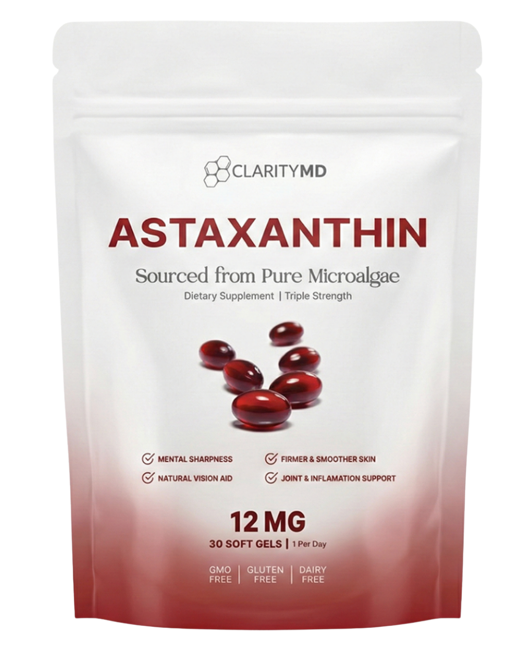 1 Bag - Clarity MD Astaxanthin Softgels For Vision Support (Extra 50% Discount - Exclusive One Time Offer!)