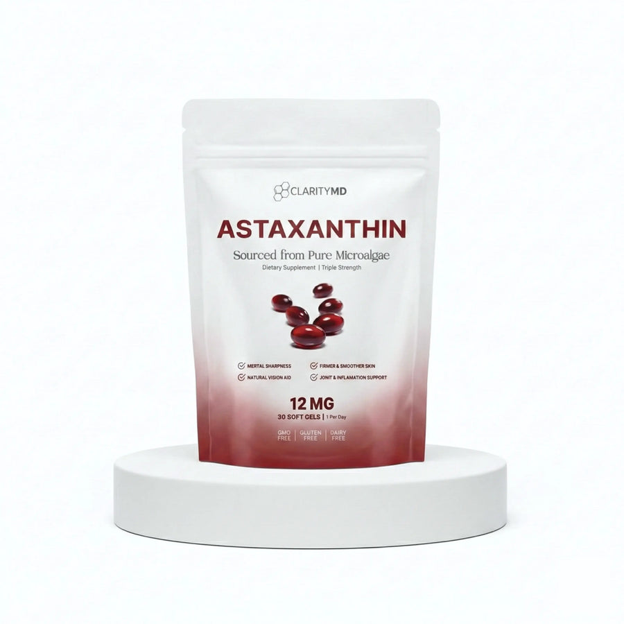 ClarityMD - Astaxanthin 12mg Softgels. - Naturally Restore Balance Inside and Out