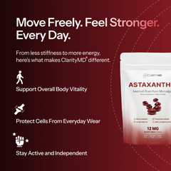 ClarityMD Astaxanthin Softgels – Natural Support Against Oxidative Stress & Long-Term Wellness
