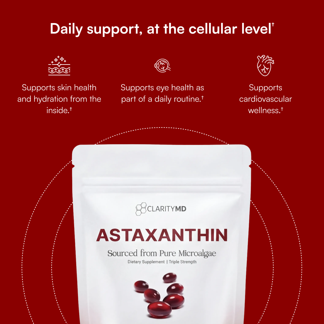 ClarityMD Astaxanthin 12mg Softgels – Full Body & Brain Cellular Protection For Healthy Ageing Clarity MD